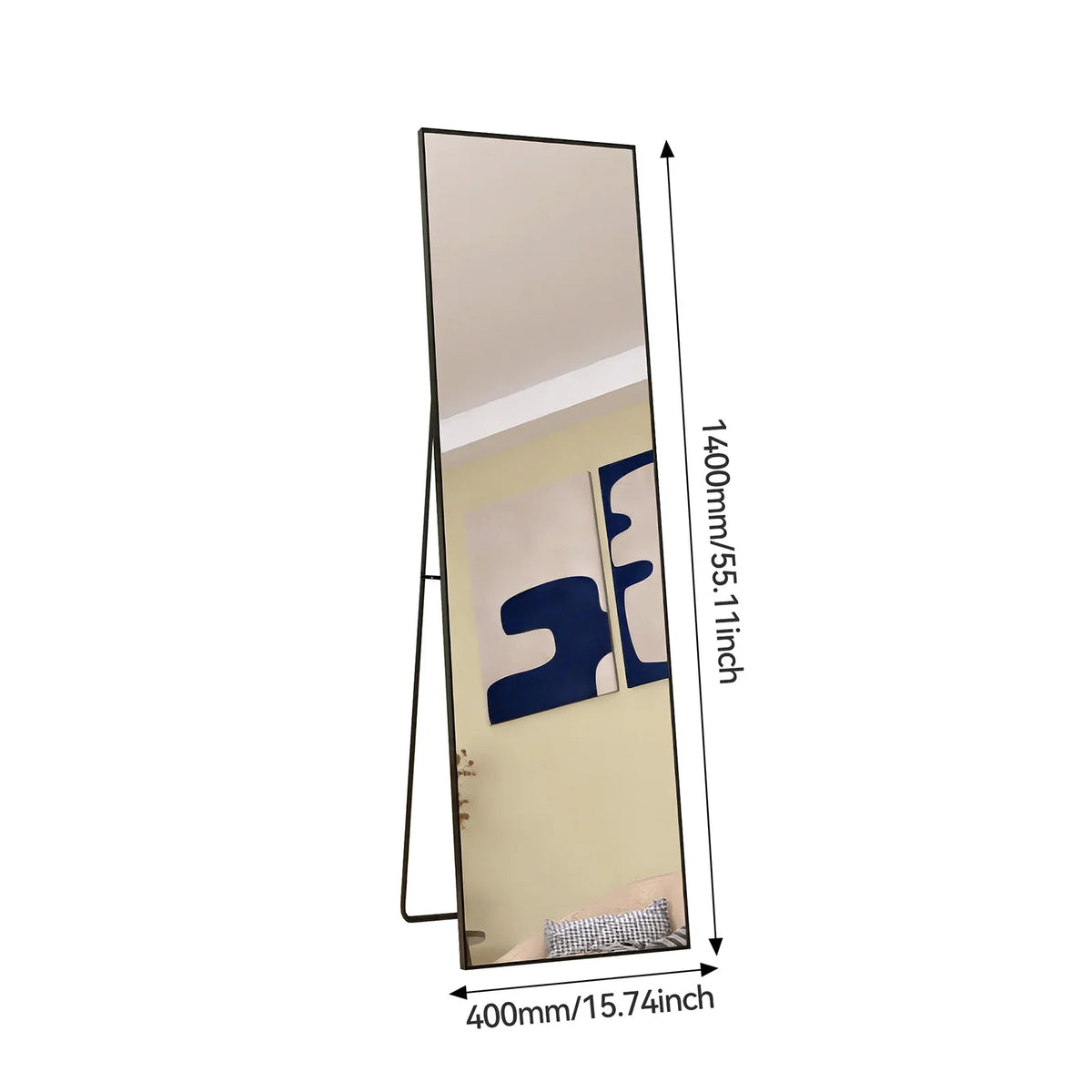 Rosahqnda Full Length Mirror 53x162cm Standing Mirror Wall
