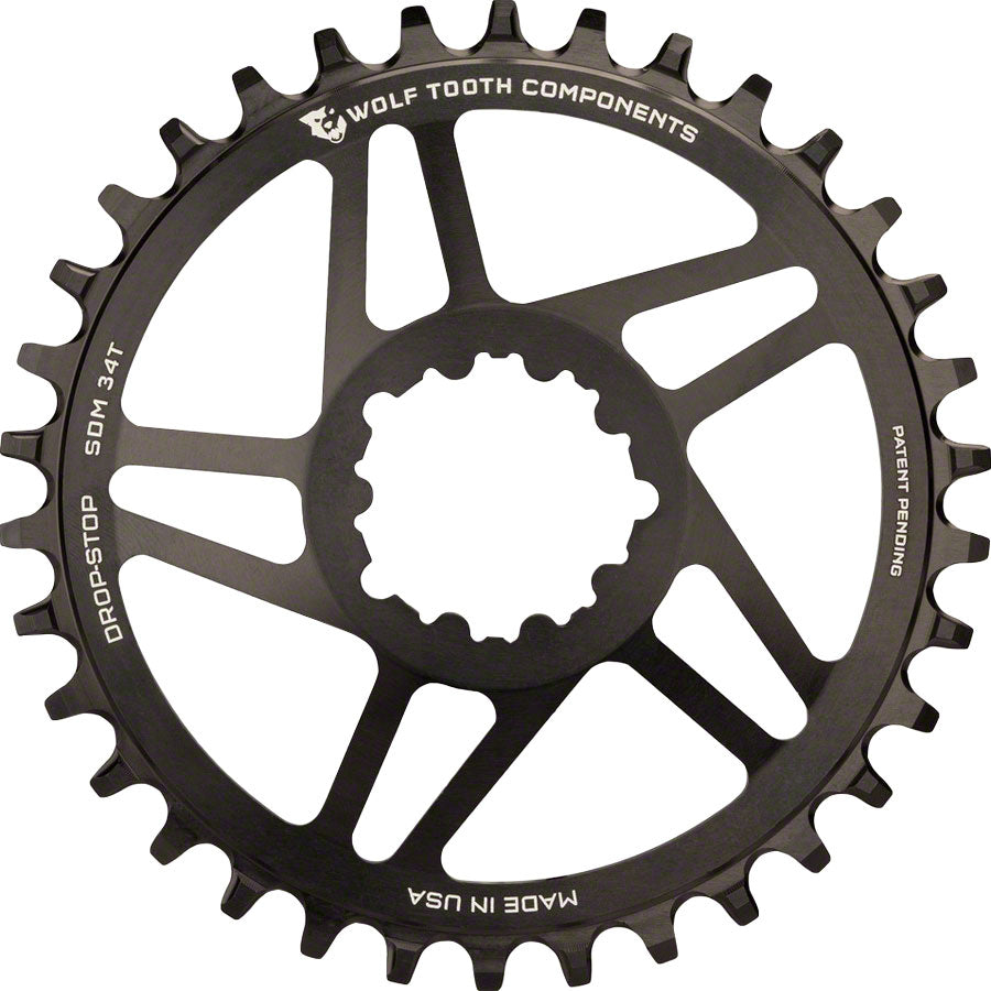 Wolf Tooth Direct Mount Chainring 28T SRAM DM Drop-Stop A 3-Bolt Crank 6mm Black 1