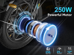 SAMEBIKE YINYU14 250W Compact Folding E-Bike-55+Nm Daily Commuting All Terrain E-Bike