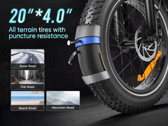 SAMEBIKE LOTDM200-II Fat Tire Electric Mountain Bike-70+Nm Powerful E-Bike With Smart NFC Key