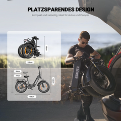 ESKUTE Star 20" Rothar Leictreach Fillte Le Taire Ramhar 250W Mótar 36V 25Ah Ceallraí