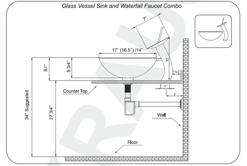 Zappo Jindezhen Ceramic Bathroom Vessel Sink Faucet Combo