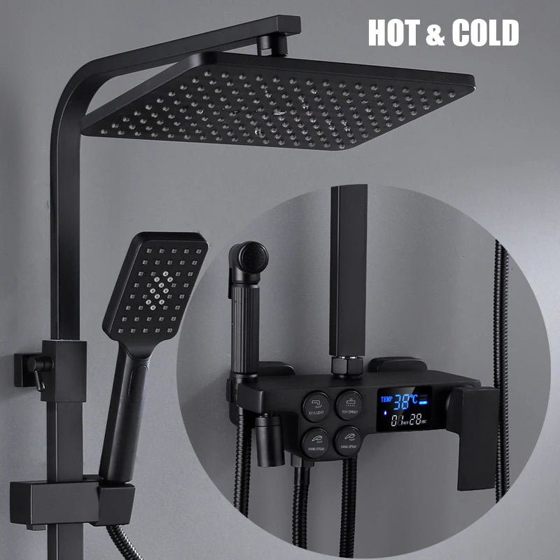 Cold Shower System Bathroom Led Digital Shower Wall