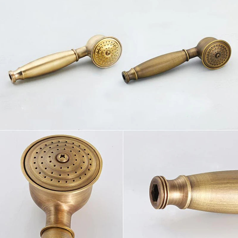 Wall Mounted Mixer Valve Rainfall Antique Brass Shower