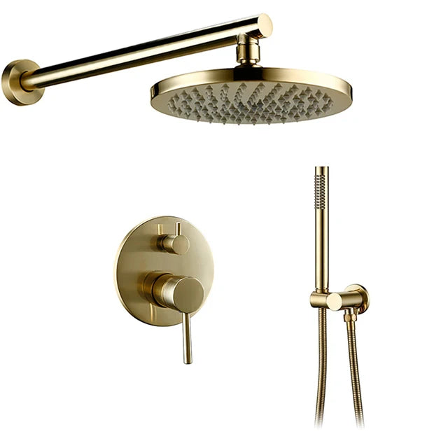 Black Bathroom Shower Faucet Wall Mount Rainfall Shower