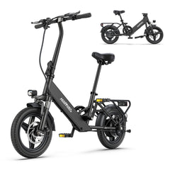HILLMILES Mile 1 E-bike da 14" con telaio basso per donne Motore 250W Batteria 36V 10.4Ah