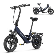 HILLMILES Mile 1 E-bike da 14" con telaio basso per donne Motore 250W Batteria 36V 10.4Ah