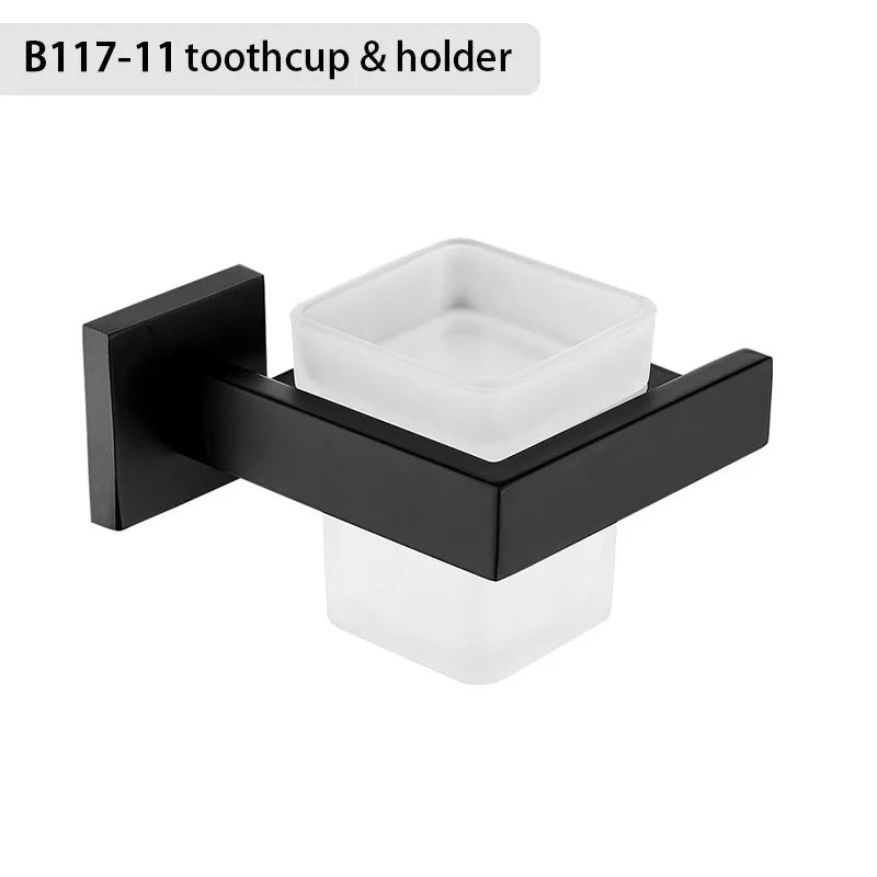 Matte Black Bathroom Hardware 304 Stainless Steel Towel