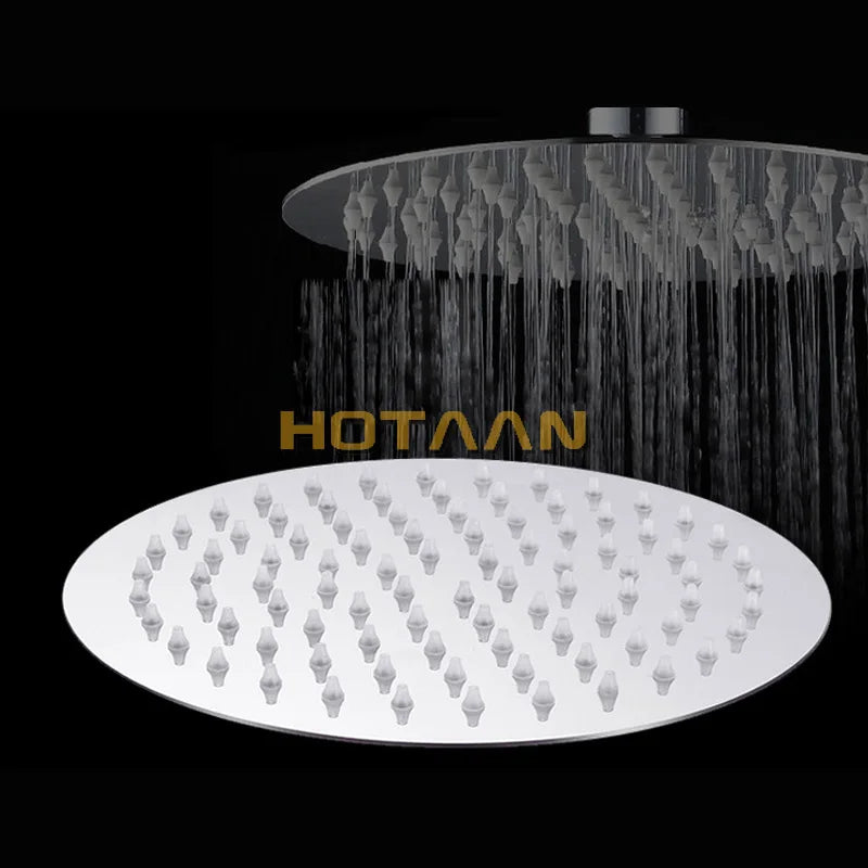 Inch 20x20cm Luxury Round Overhead Rain Shower Head