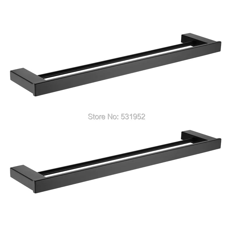 Matte Black Bathroom Hardware Towel Rack Shelf Hook