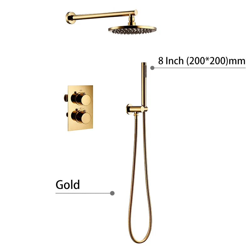 Smesiteli Titanium Gold Solid Brass Shower Intelligent