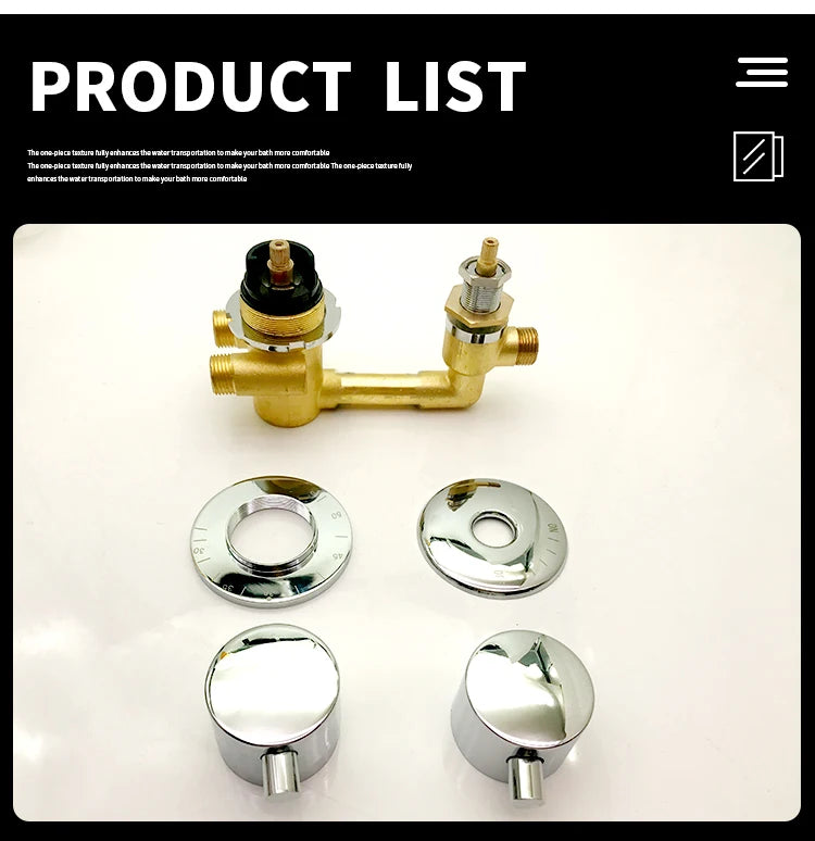 Brass Thermostatic Shower Faucet Way Output Shower Room