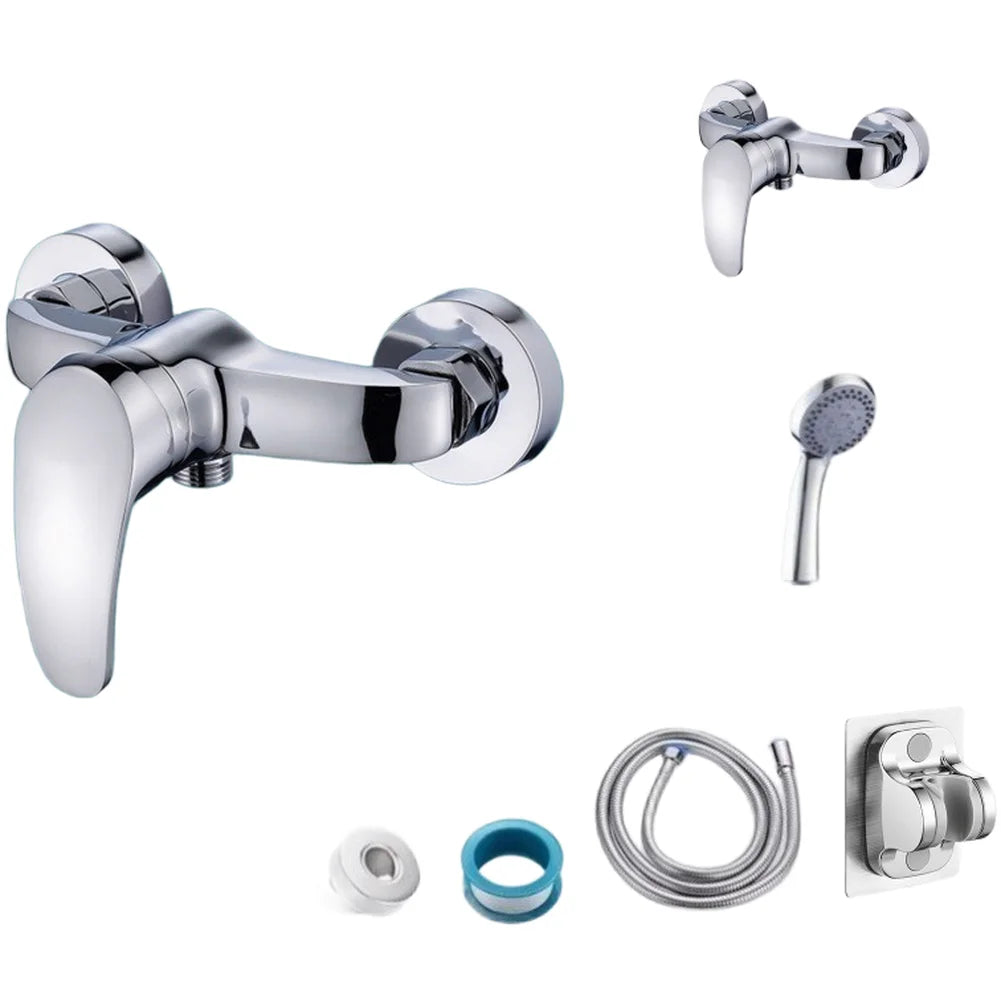 Zinc Alloy Shower Mixer Tap Wall Mounted Bathroom