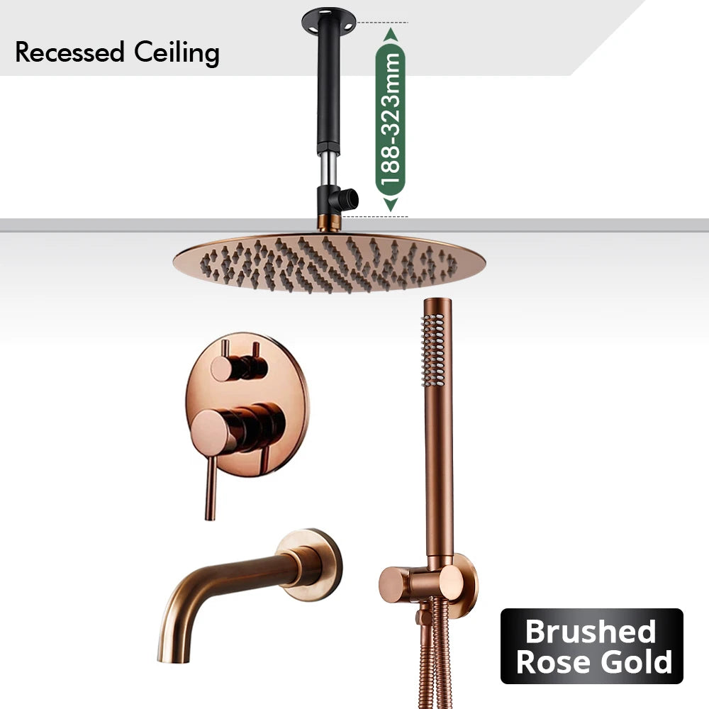 Bathroom Faucet Shower Mixer Tap Spout Black Solid
