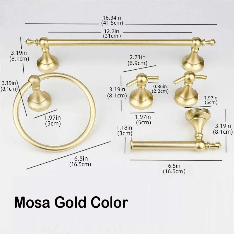 Mosa Gold Stainless Steel Bathroom Hardware Towel Bar
