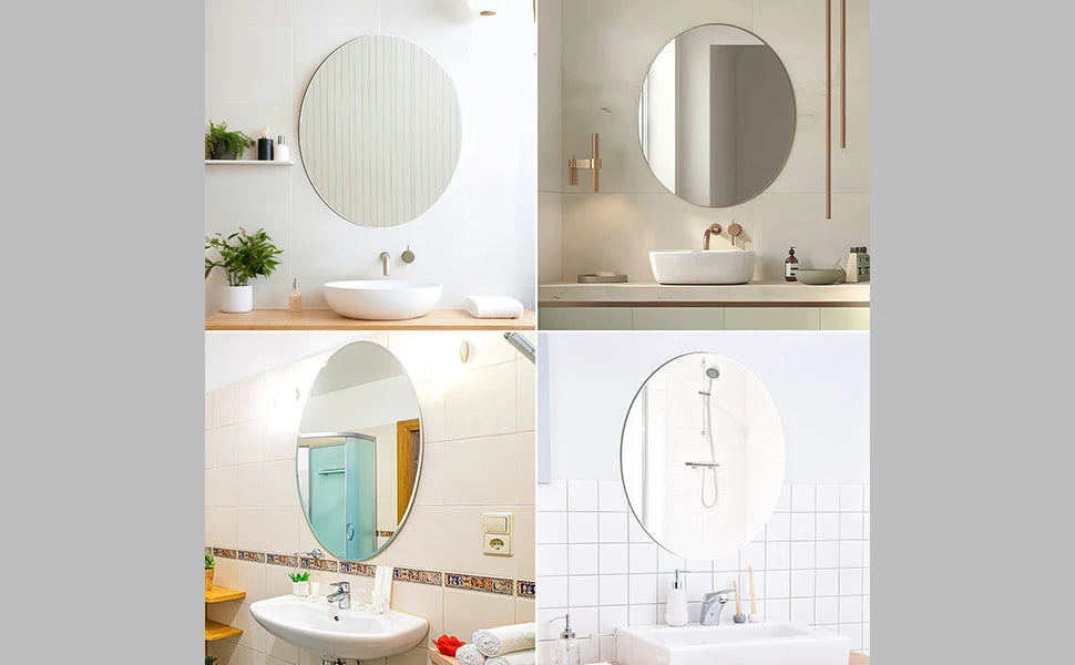 Shatterproof Oval Wall Mirror Acrylic Bathroom Unbreakable