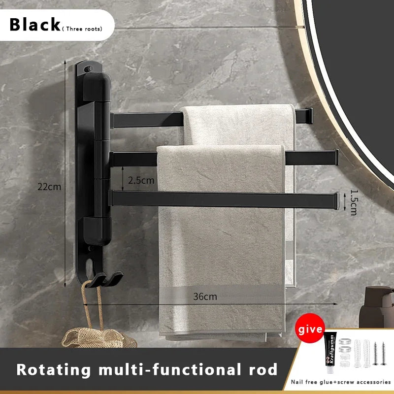 Bathroom Towel Rack Rotatable Towel Holder Rotatable Stainless