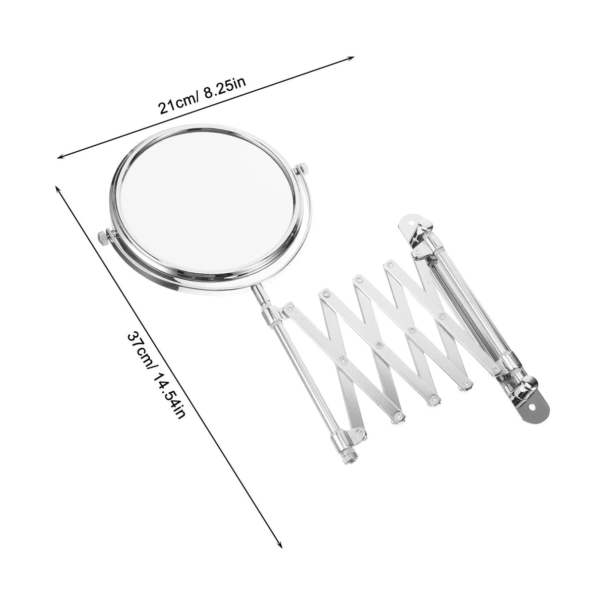 Two-Sided 3x Magnifying Bathroom Wall Mirror Inch Retractable