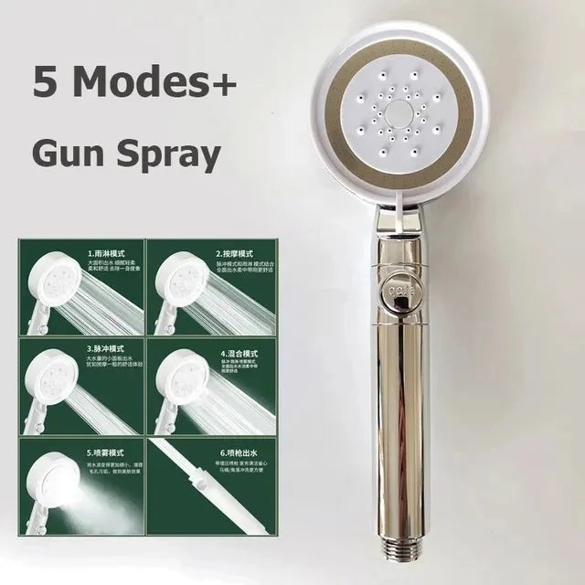 Modes Rainfall Shower Head Bathroom High Pressure Top