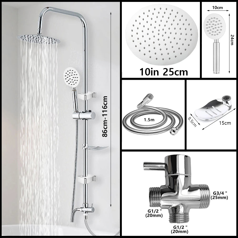 Split Rain Shower Column 304 Stainless Steel Shower