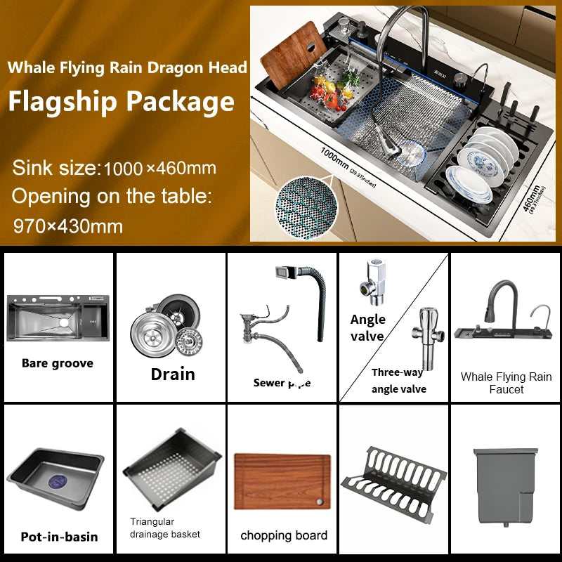 Stainless Steel Waterfall Sink Various Styles Sinks Digital