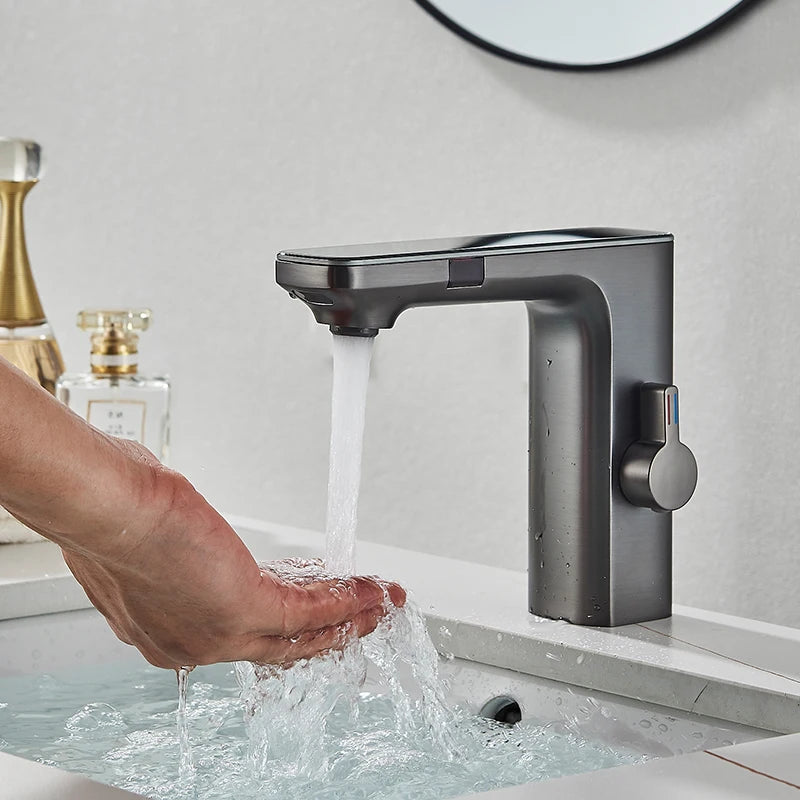 Smart Sensor Basin Faucet Digital Display Screen Cold