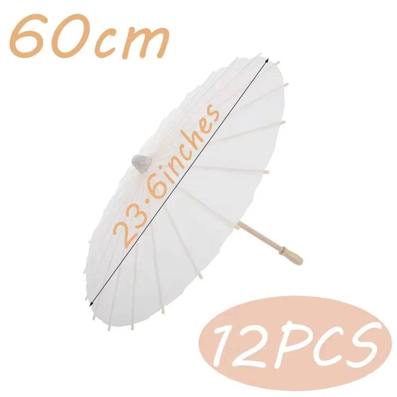 8/12/24/36/50pcs 60/84cm White Paper Umbrellas Wedding Paper