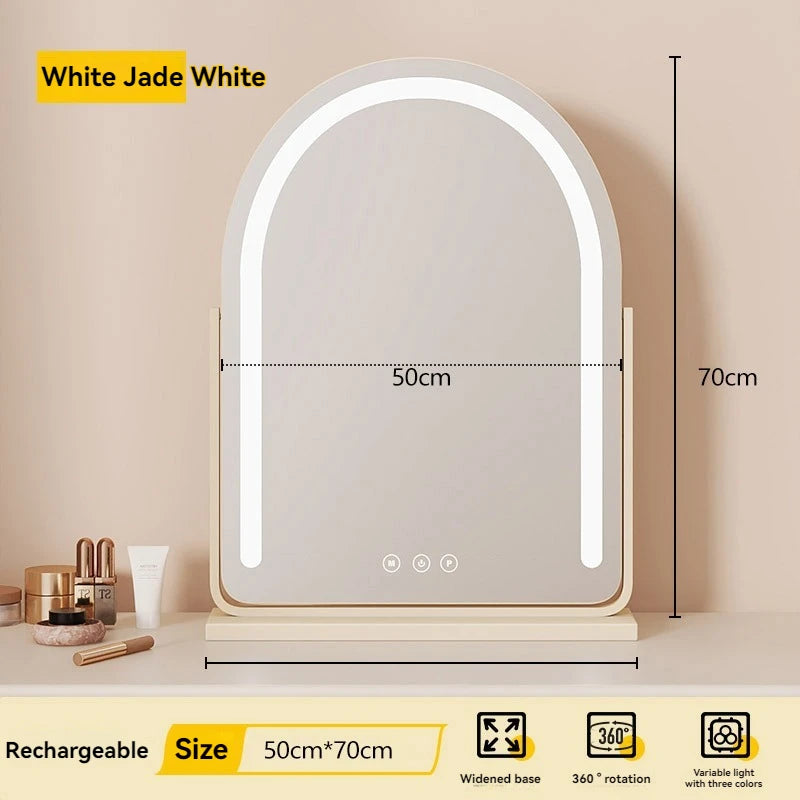 Large Arch-Shaped Makeup Mirror Led Light Desktop Vanity