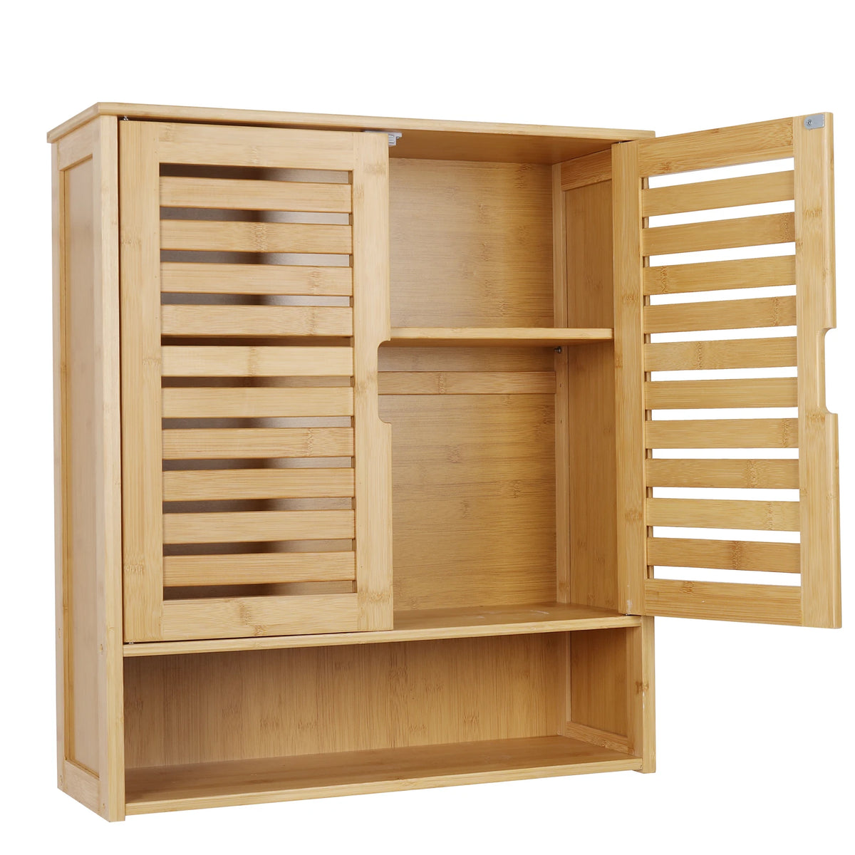 Wall Mounted Bamboo Bathroom Cabinet Storage Shelf Medicine