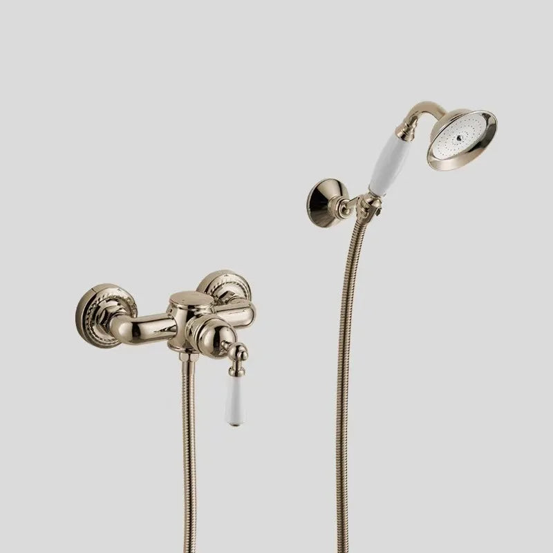 French Vintage Silver Bathtub Without Underflow Faucet Shower