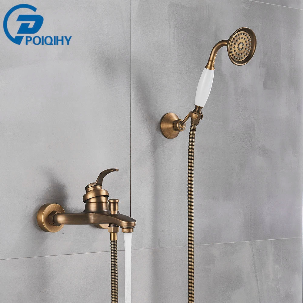 Poiqihy Wall Mounted Hand Held Shower Head Kit