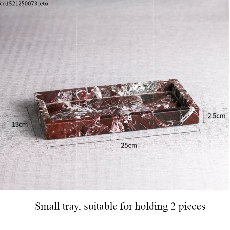 Natural Purple Red Marble Bathroom Lotion Bottle Toothbrush