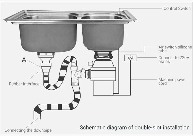 Divedeer Food Waste Disposer 220v/560w Food Residue Pulverizer