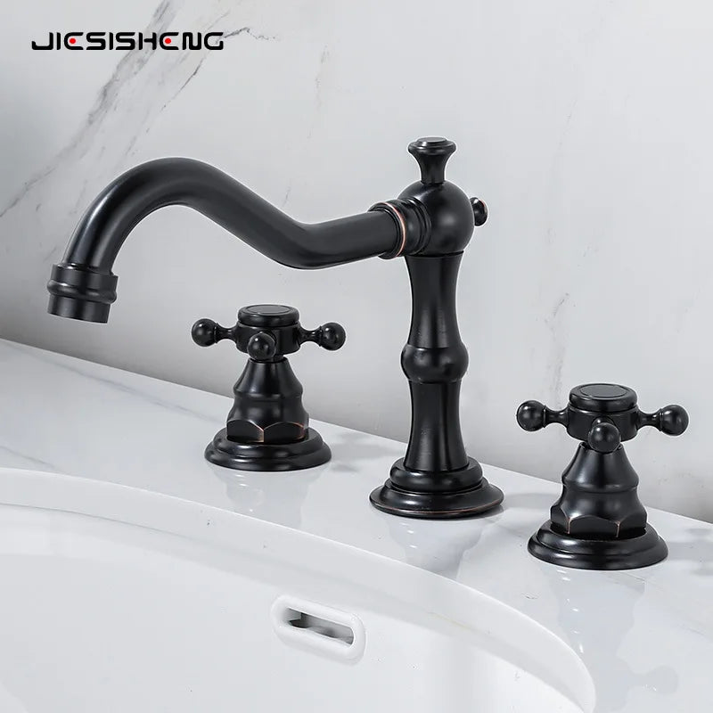 Widespread Bathroom Sink Faucet Hole Deck Mounted Dual