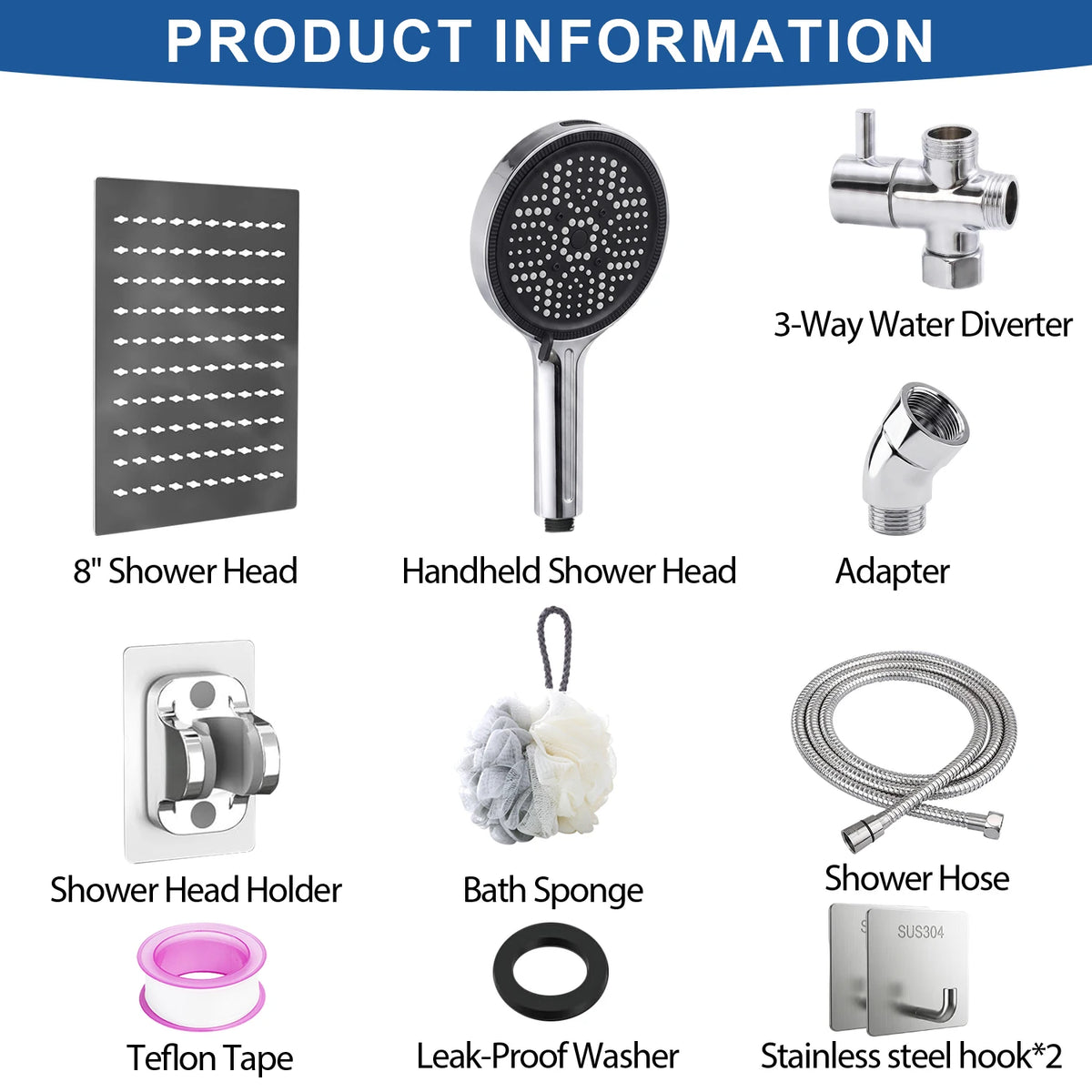 Shower Head Rain Shower Head Handheld Spray Combo