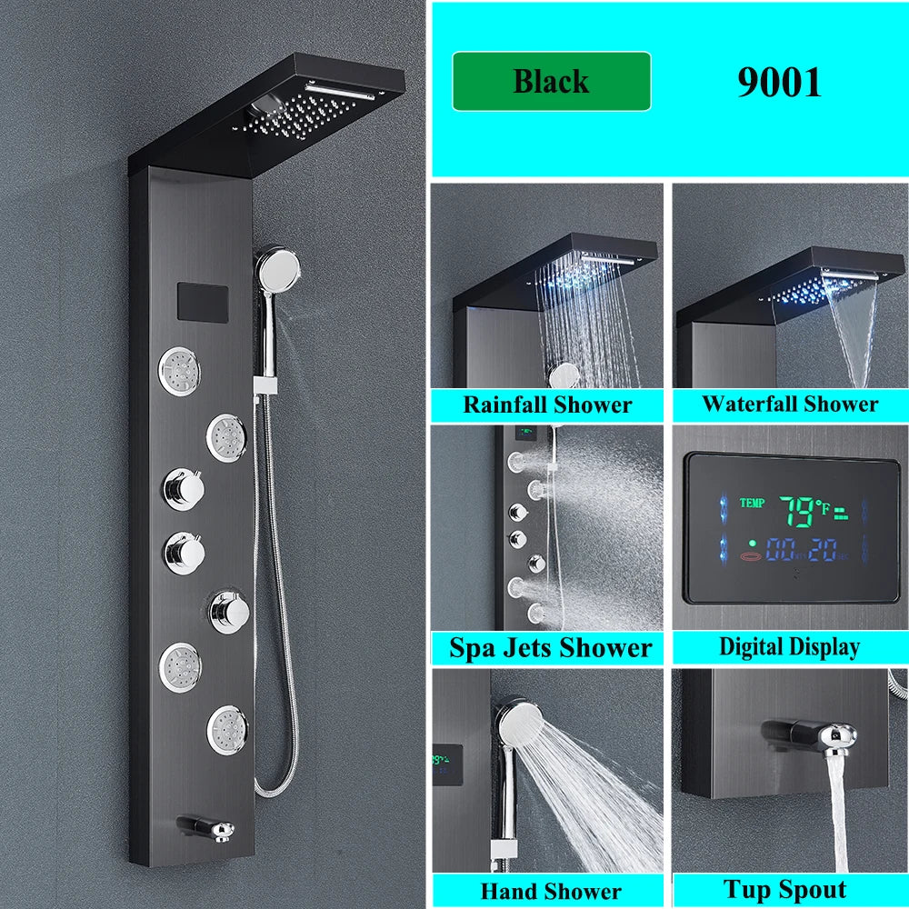 Shower Panel Tower System Rain Waterfall Shower Column