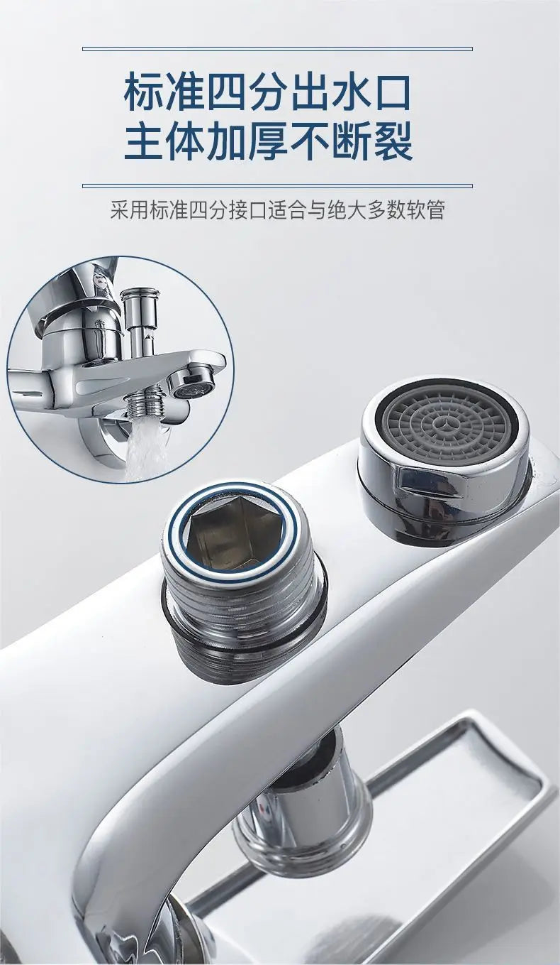 Zinc Alloy Shower Faucet Mixer Tap 3-Way Cold