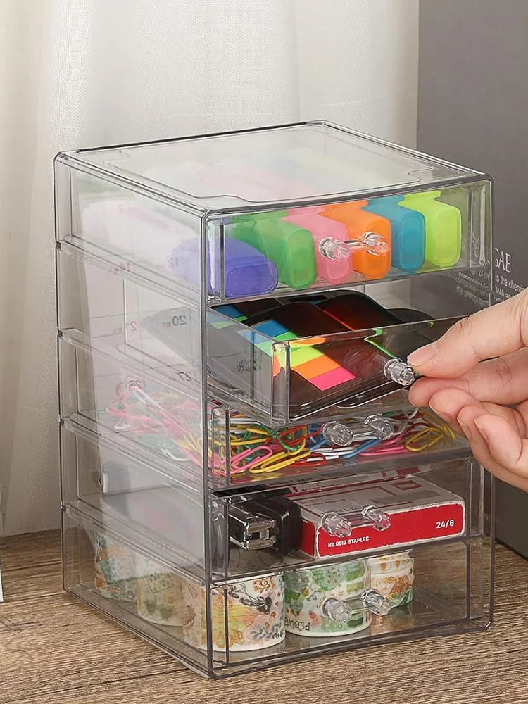Transparent 5-Layer Storage Box Drawers Large Capacity Storing