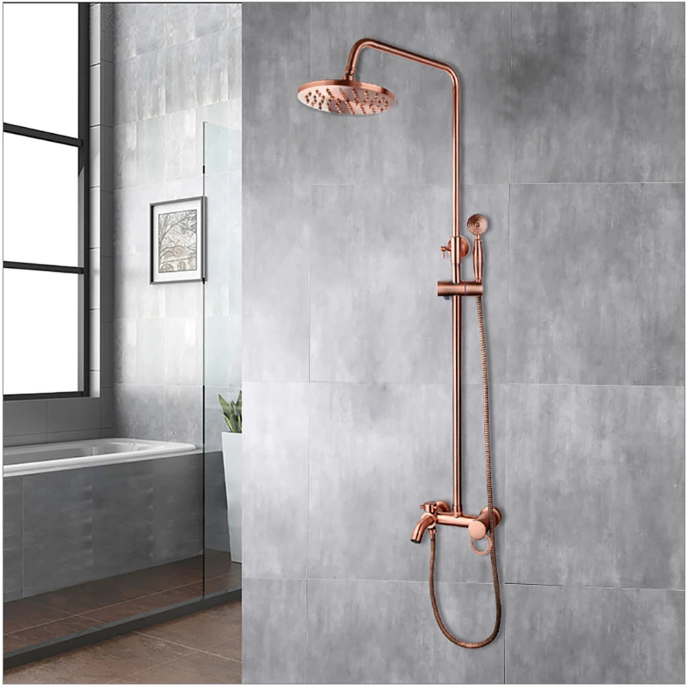 Kemaidi Antique Copper Bathroom Shower Rainfall Bath Shower