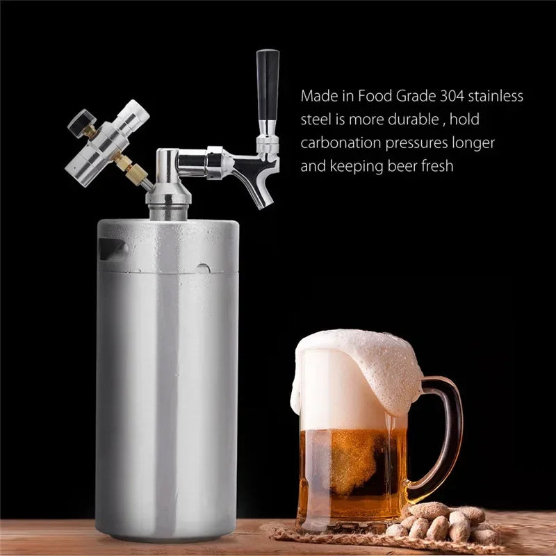 Mini Keg Pressurized Beer Keg System Stainless Steel
