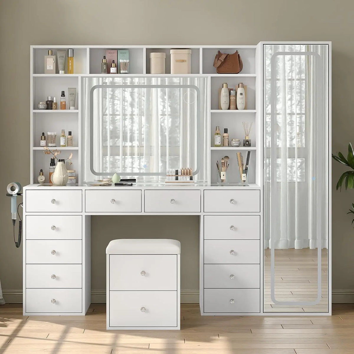 Vanity Desk Full Length Mirror Led Makeup Mirror