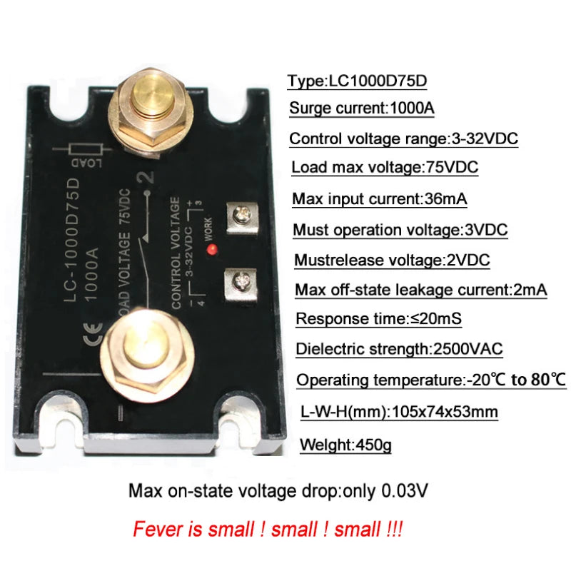 Dc Control Dc Solid State Relay 3-32vdc Control