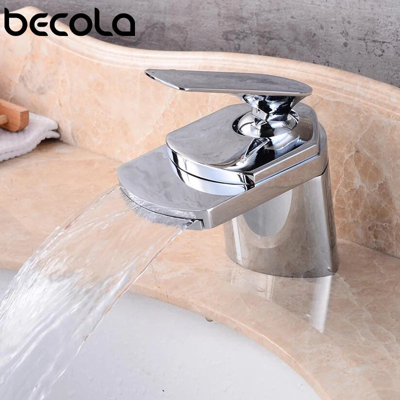 Becola All Copper Gold/Chrome/Brushed Duckbill Waterfall Faucet