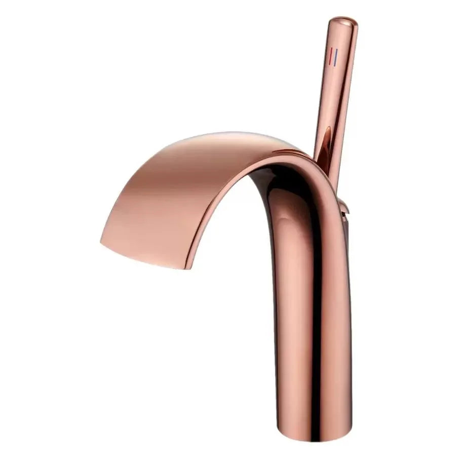 Rose Gold Basin Faucet Bathroom Lever Cold Sink