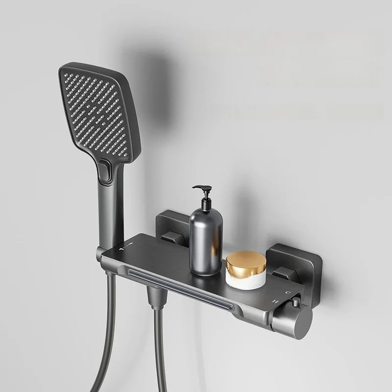 Waterfall Bathtub Faucet Shower Bathroom Wall Mounted Brass