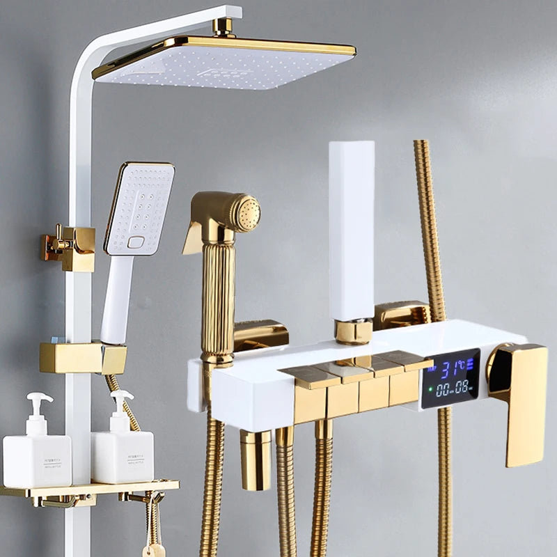 Smart Thermostatic Digital Bathroom Shower 12 Inch Rainfall