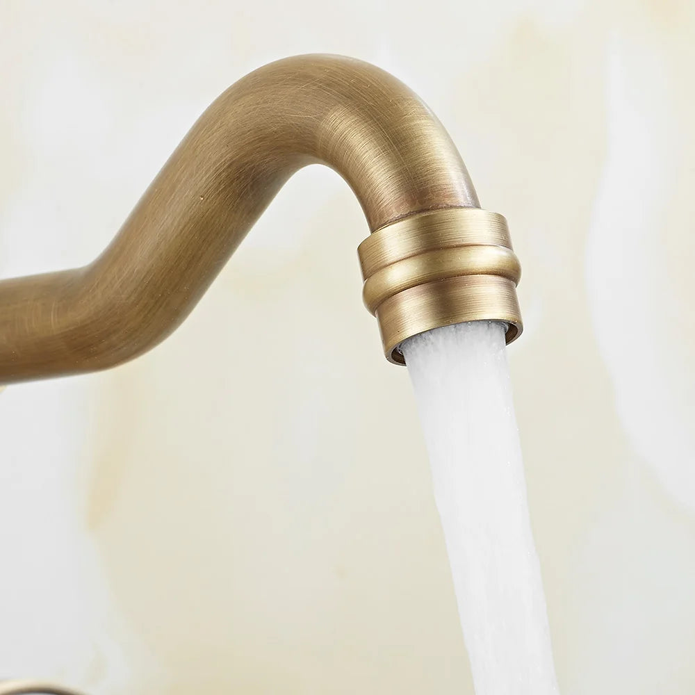 Wall Mount Antique Faucet Antique Brass Faucet Dual
