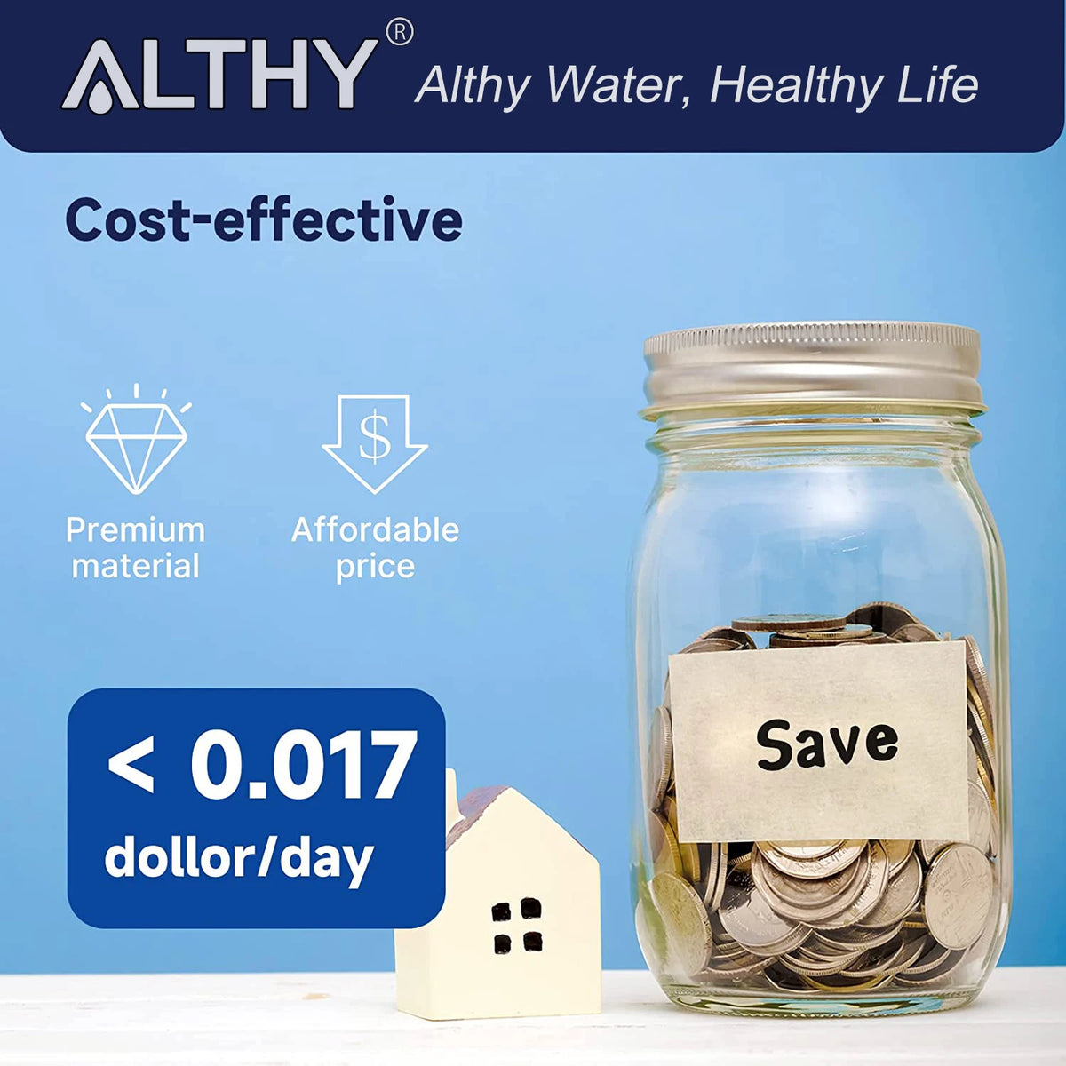 Althy Under Sink Drinking Water Filter Purifier -Nsf/Ansi
