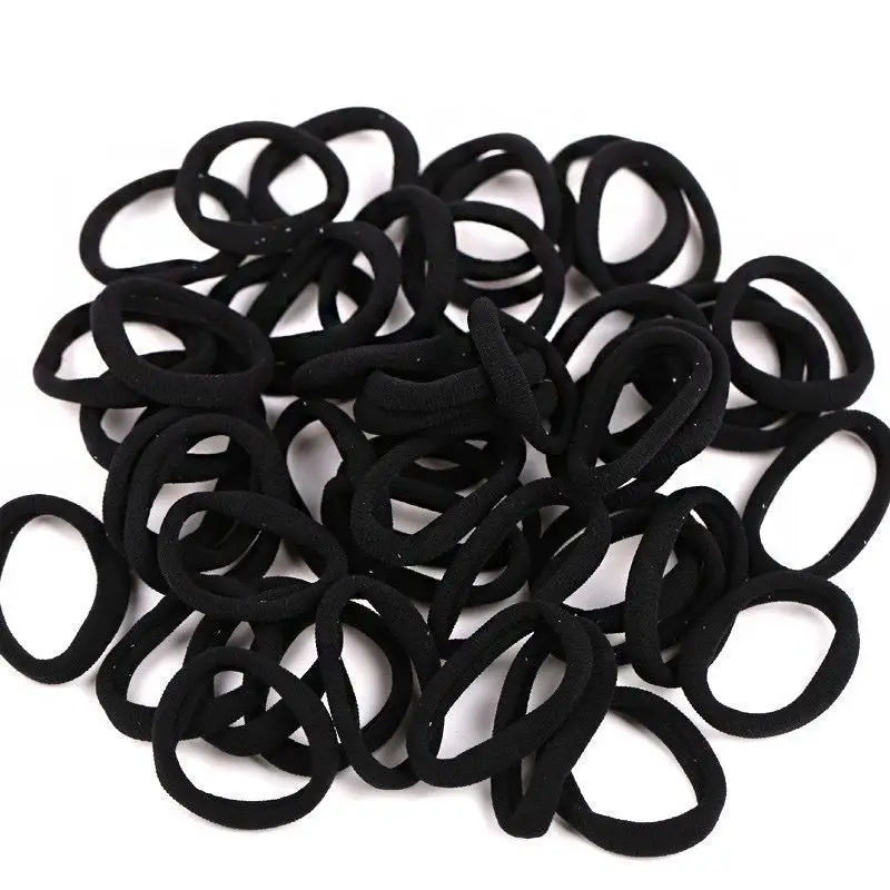 Black Towel Ring 50pcs High Elasticity Seamless Rubber