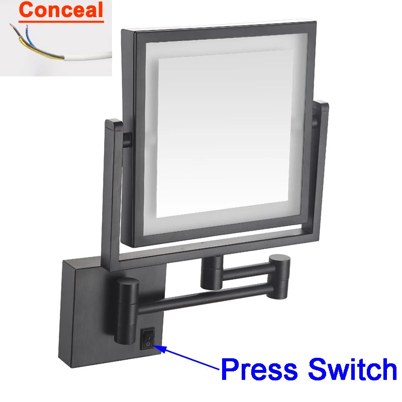 Rose Gold Square Led Bathroom Mirror Wall Mounted
